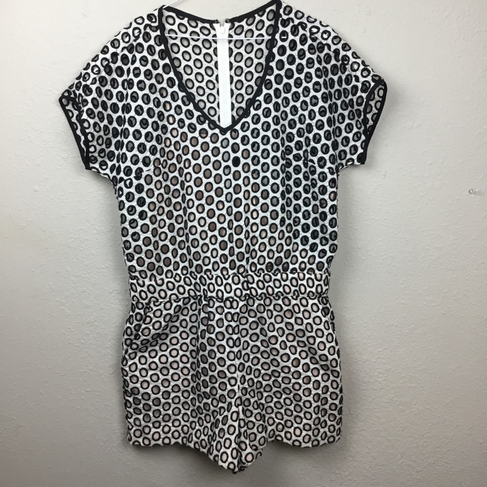 J Crew Punched Out Eyelet Romper Size 10 Lined